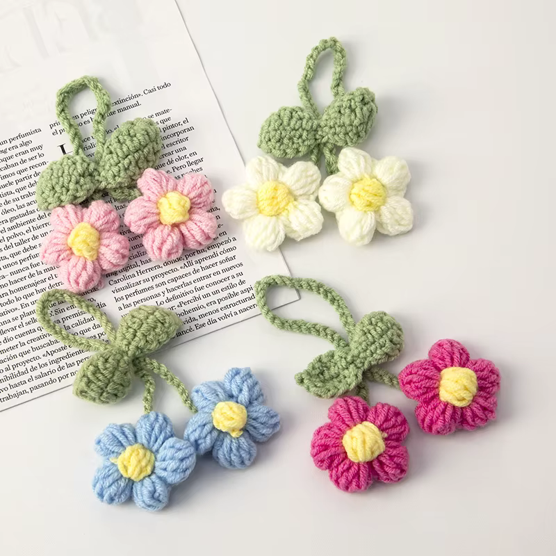 Pendentif fleur artificielle pour sac à main