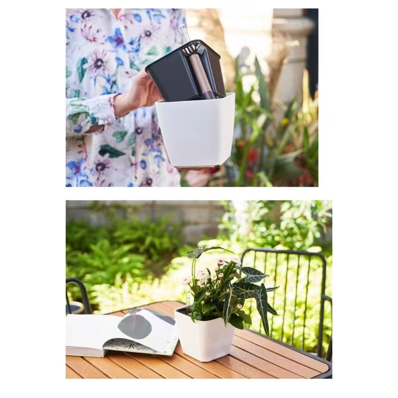 G6KF Planteur à eau auto avec indicateur niveau d'eau Pots fleurs décoratifs pour chambre cuisine Bureau des maisons
