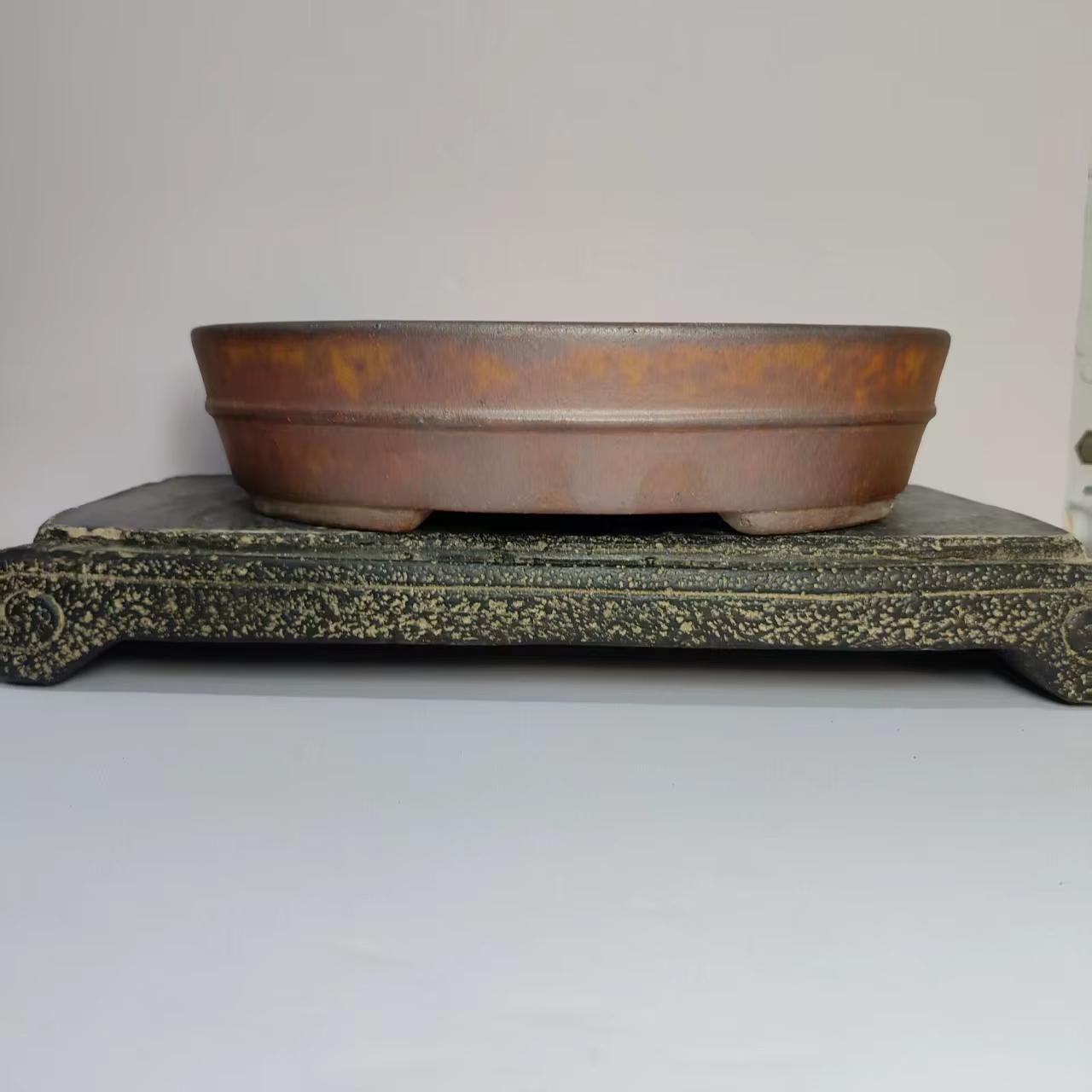 Pot de bonsaï non émaillé Yixing au bois de forme ovale