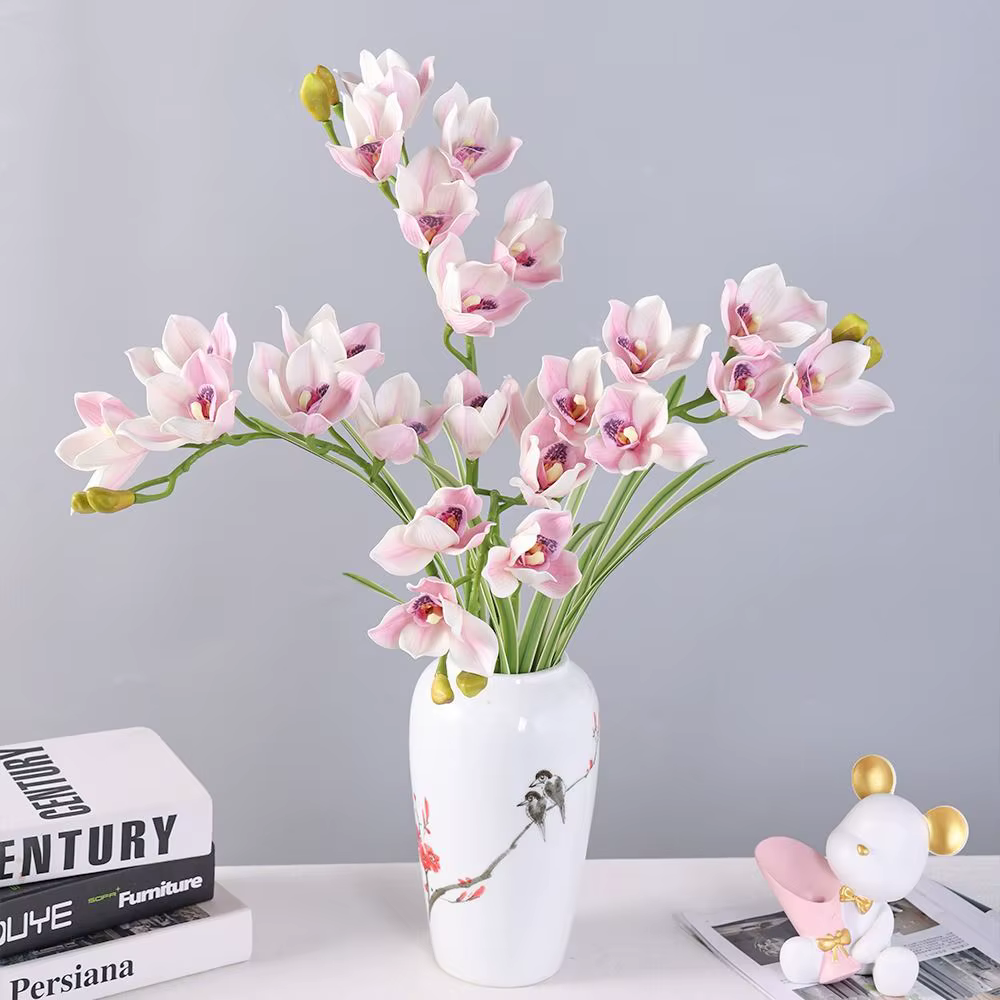 6 têtes d'orchidées artificielles Papilio