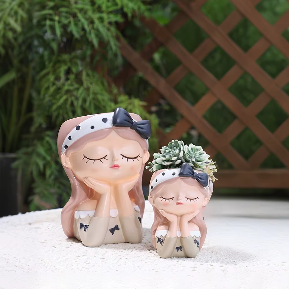 Petit Pot de plantes en résine pour fille mignonne