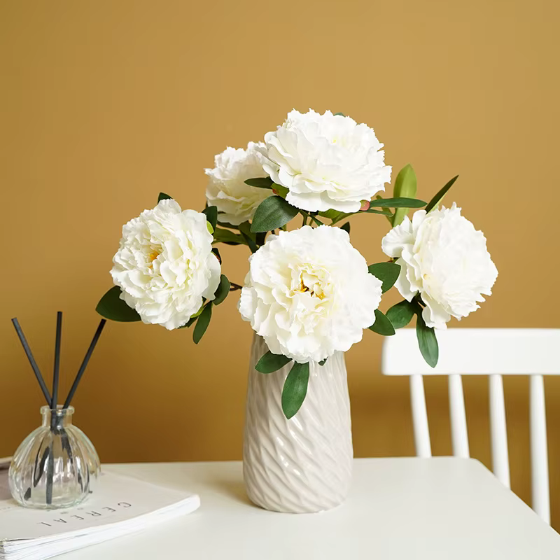 Bouquet de pivoines en soie à 5 têtes