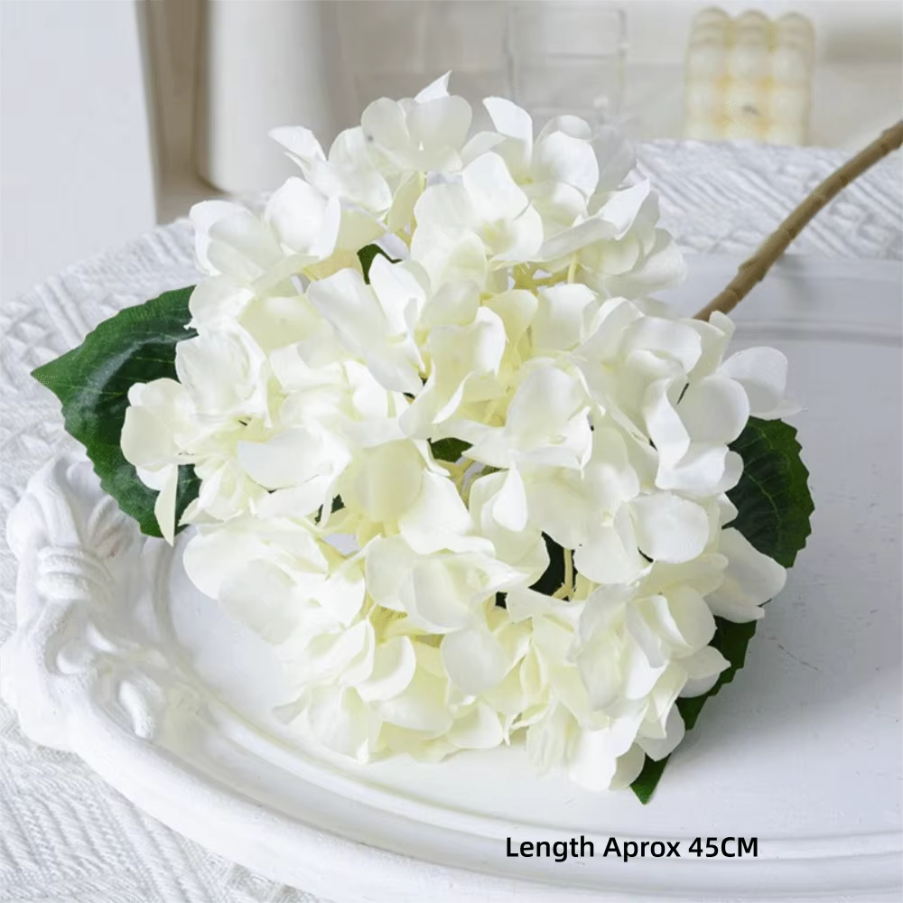Bouquet de fleurs artificielles d'hortensias bleus colorés de 45 cm pour mariage