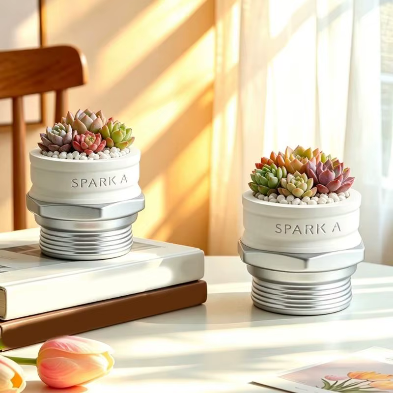Jardinière bureau industrielle en forme noix