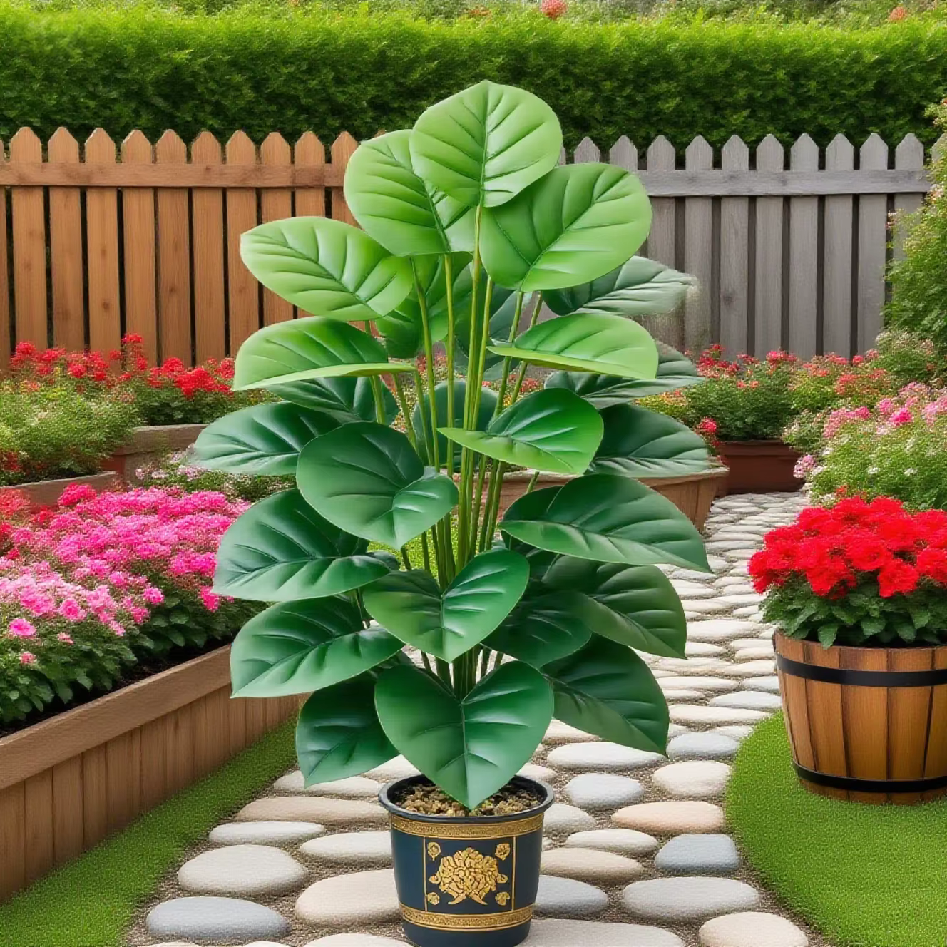 Grande plante de Pothos artificielle avec 24 feuilles