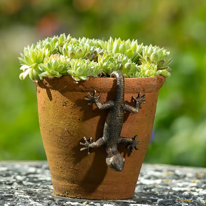 Sculpture en résine Gecko – Décoration de jardin miniature
