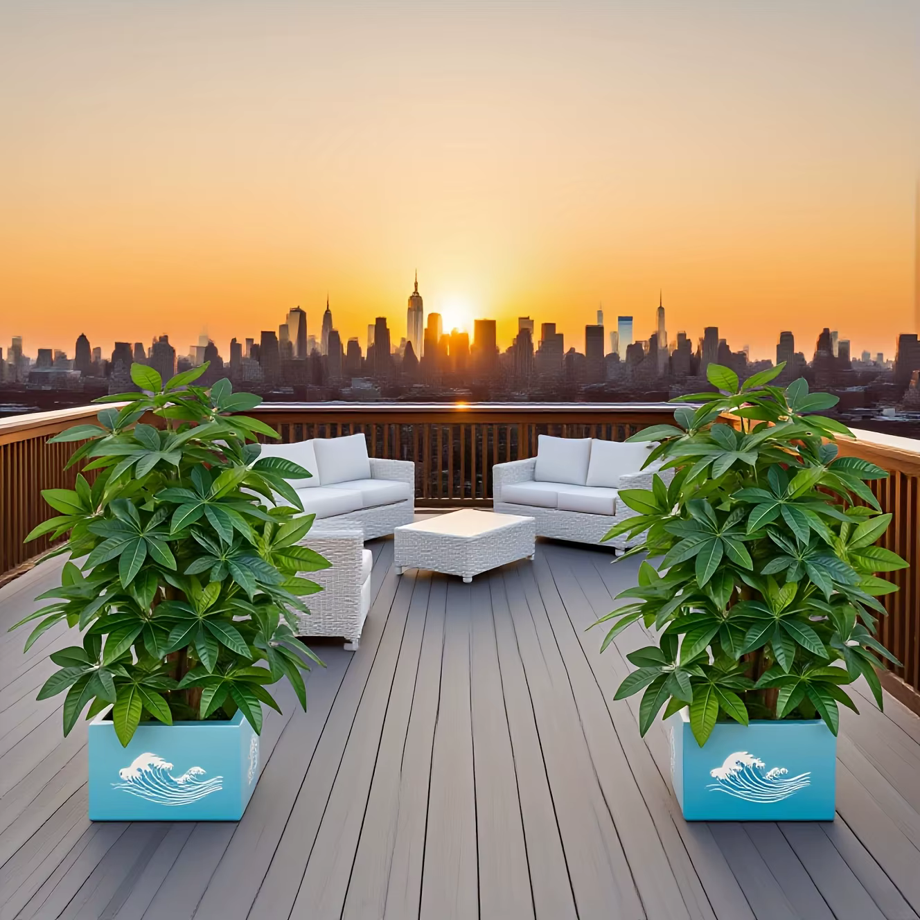 1 pièces grandes plantes vertes réalistes arbre d'argent artificiel paume pour jardin extérieur mariages fêtes balcon porche cour noël