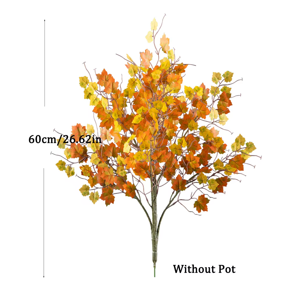 Feuilles d'Érable Artificielles, Fausses Plantes Tropicales, Branche pour Festival de Récolte, Décor d'Halloween, 40-60cm