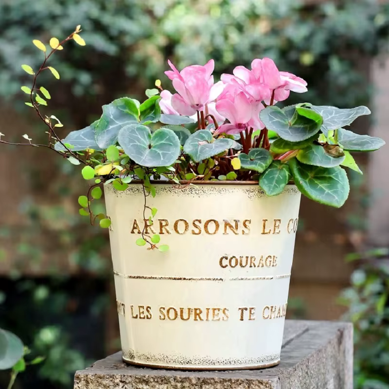 Pot de fleur en métal japonais