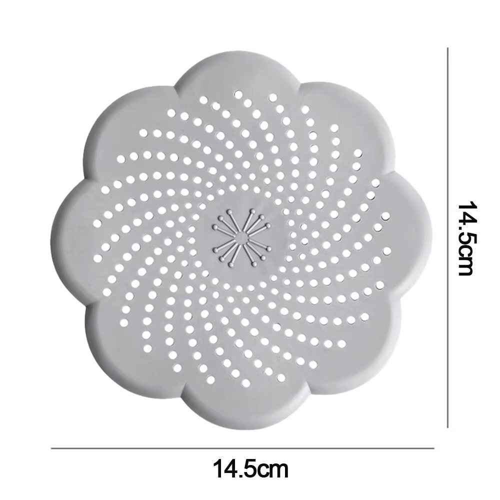 Couvercle de drain de sol en silicone en forme de fleur, crépine d'évier en maille, anti-blocage des cheveux, attrape-déchets, accessoire de cuisine