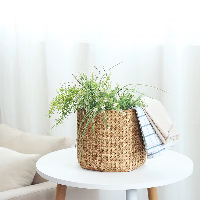 Grand Pot de fleur d'intérieur en Faux ciment tissé