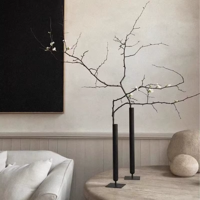 Vases à fleurs séchées en métal