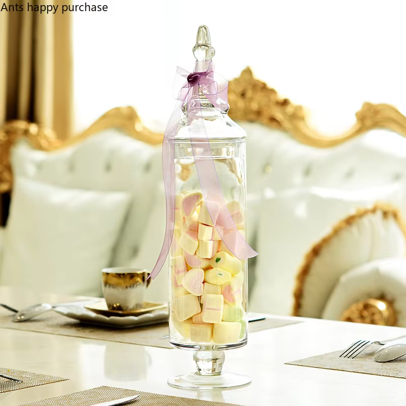 Bocal à bonbons en verre transparent