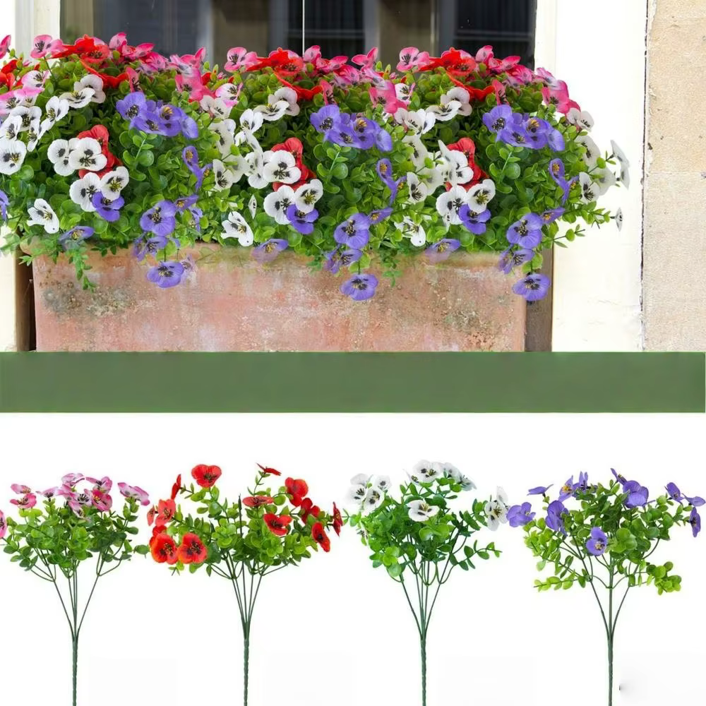 Fleurs en plastique pour décoration de jardin extérieur
