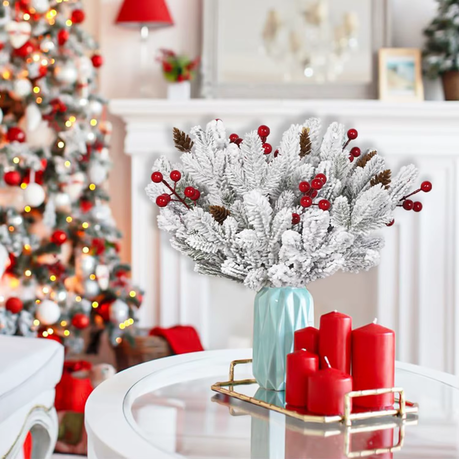 10/20Pc Plante Artificielle Pin Aiguille Halloween De Noël Arbres Maison Chambre Photographie Décor En Plein Air Jardin Mariage Bricolage Cadeau