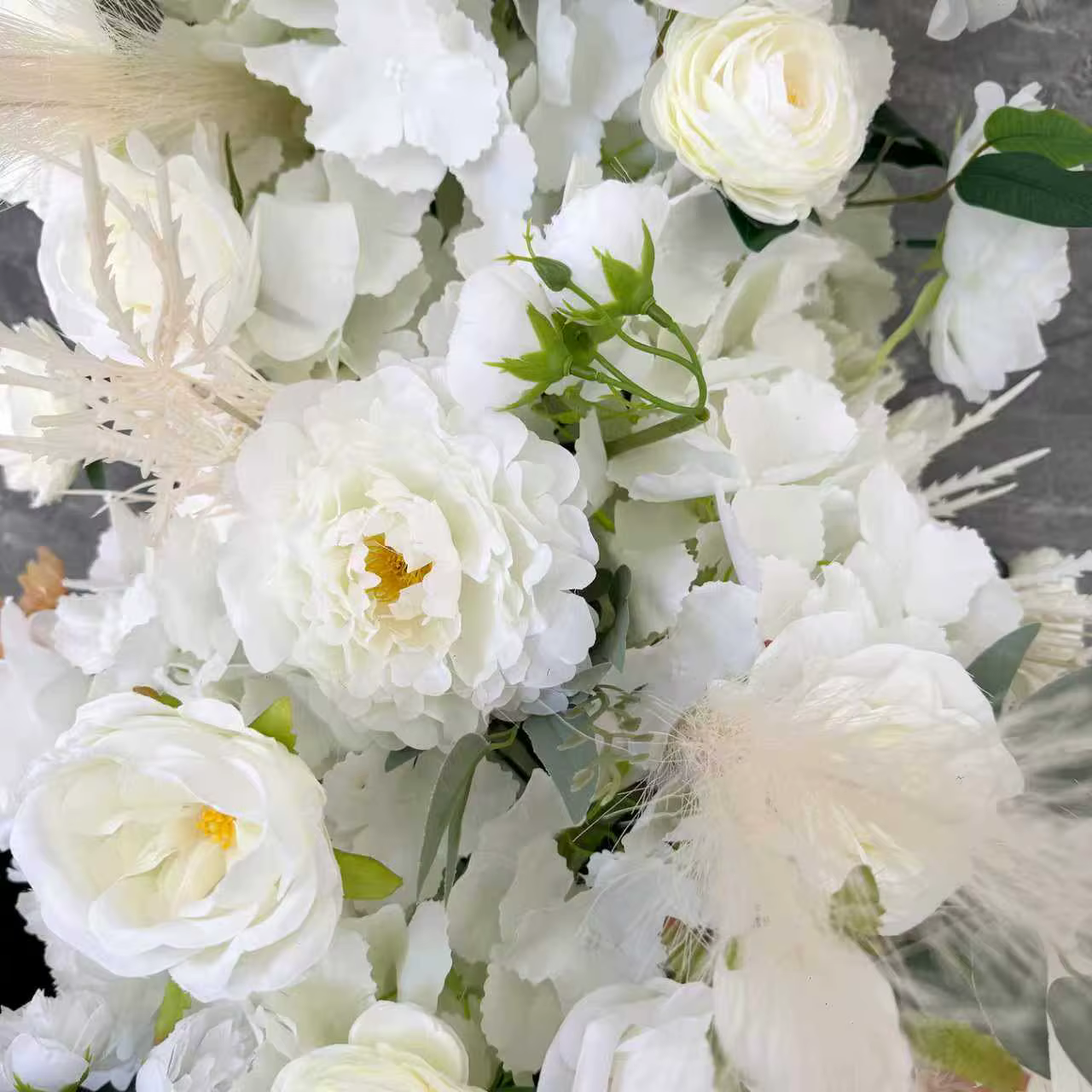 Uflower 100/200 cm blanc Rose vert feuille artificielle longue chemin fleur rangée
