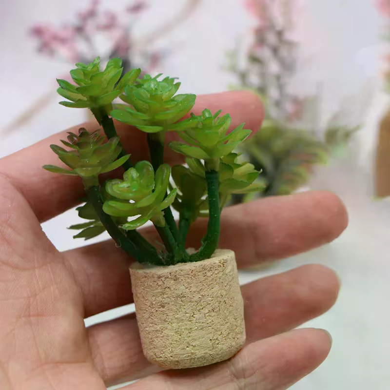 Maison de poupée 1:12, Simulation de plante florale en pot