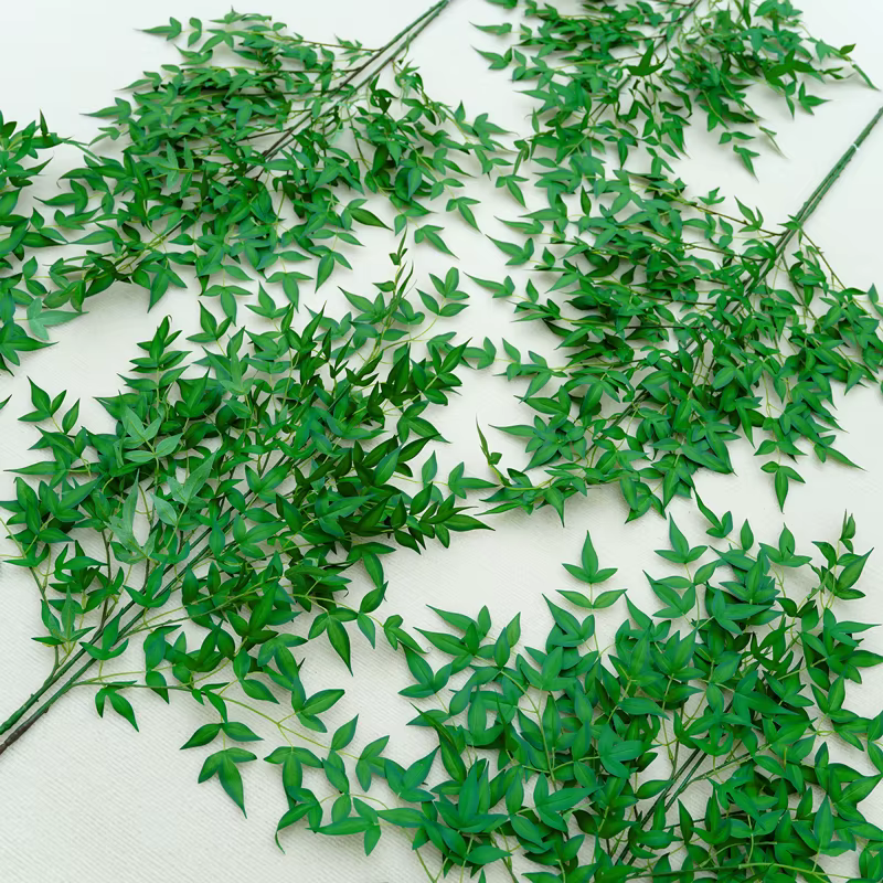 Branches de Feuilles de Bambou Vertes Artificielles