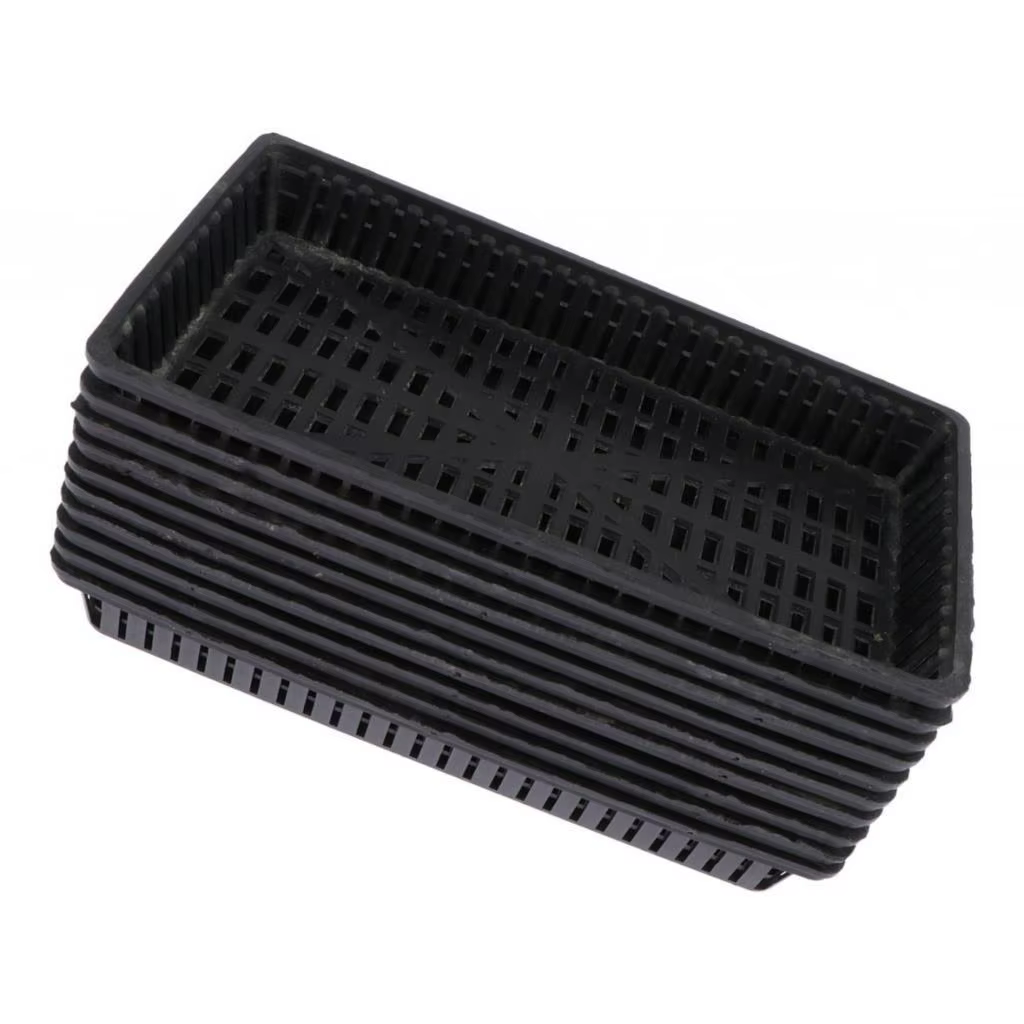 Panier de plantes aquatiques noires, 10 pièces, Pot de plantation d'étang