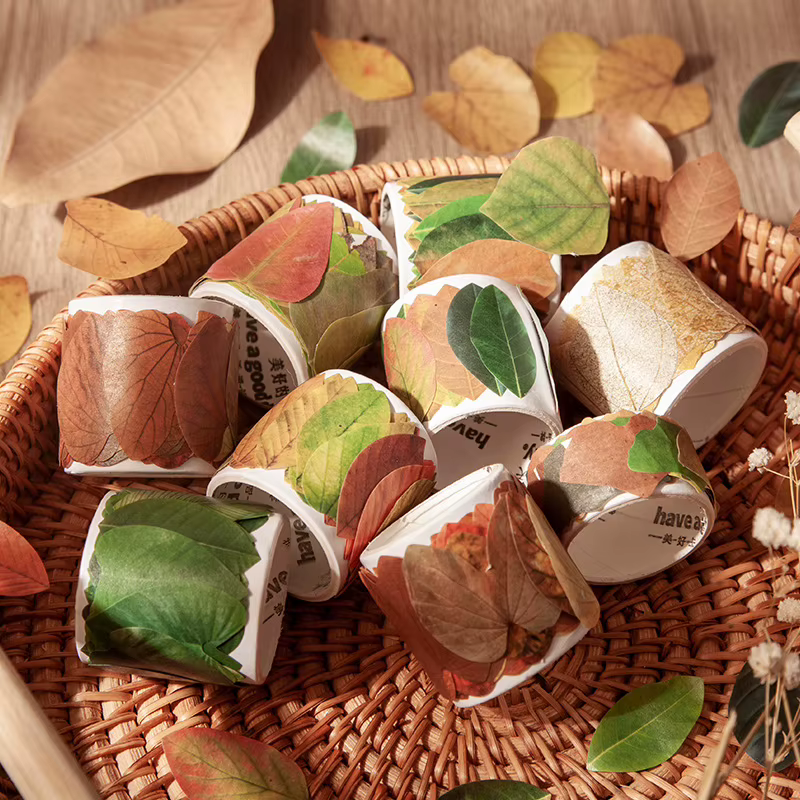 Série de feuilles d'automne jaunes 50 pièces