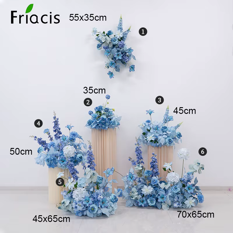 Nouvelles fleurs artificielles bleues
