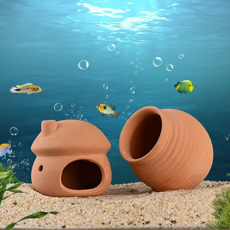 Pot d'argile rouge pour aménagement paysager d'aquarium