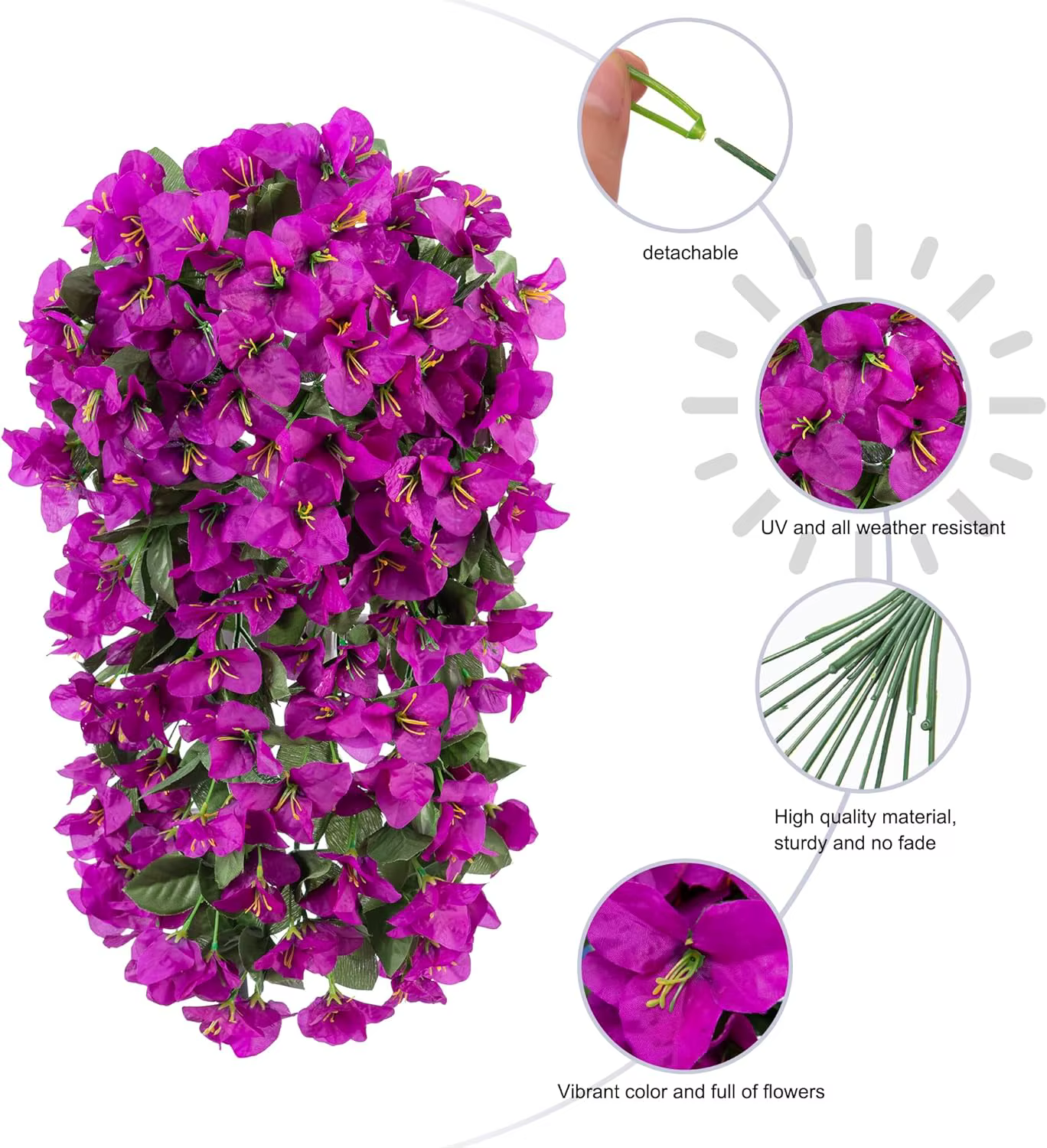 Fleurs artificielles de bougainvillier résistantes aux UV