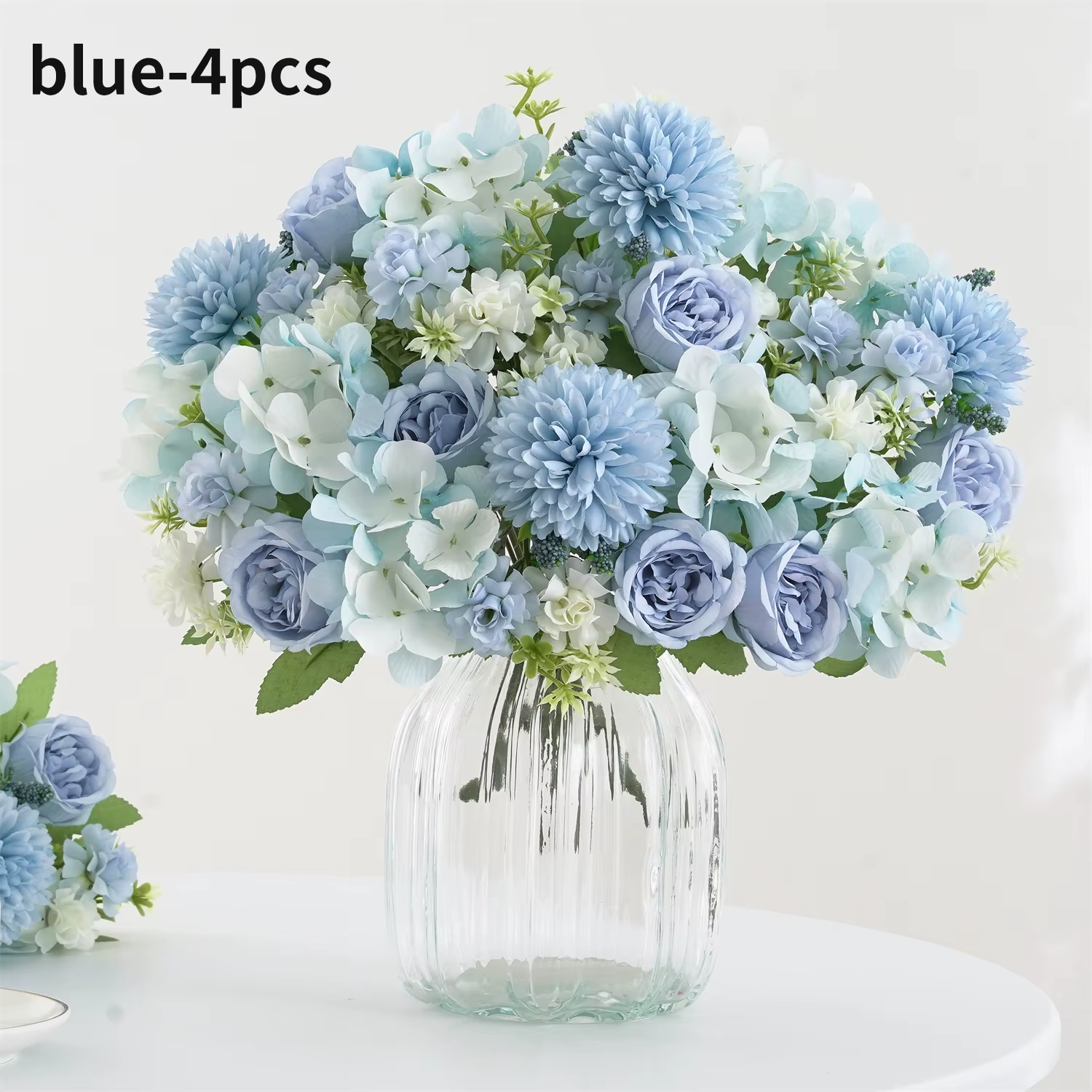 Bouquet de fleurs artificielles réalistes 1/4 pièces
