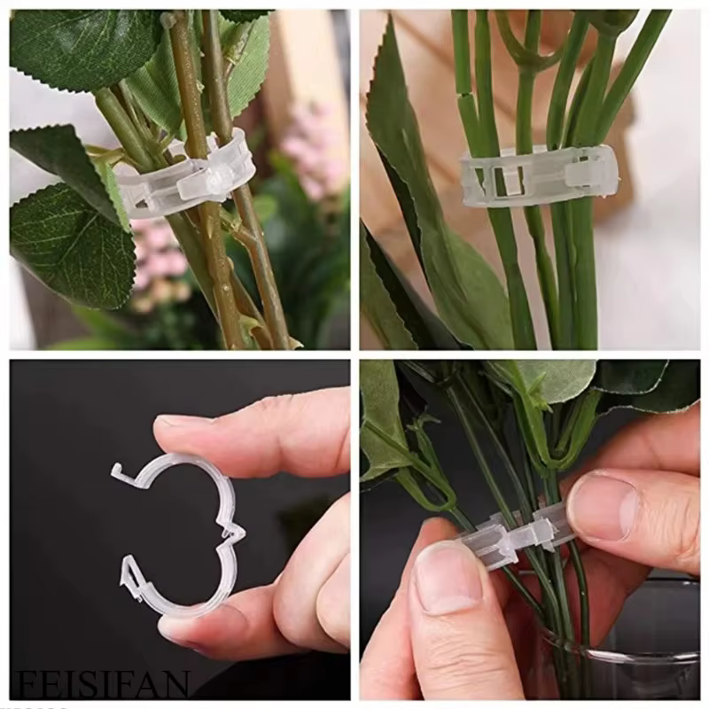 Pinces de fixation réutilisables en plastique pour plantes