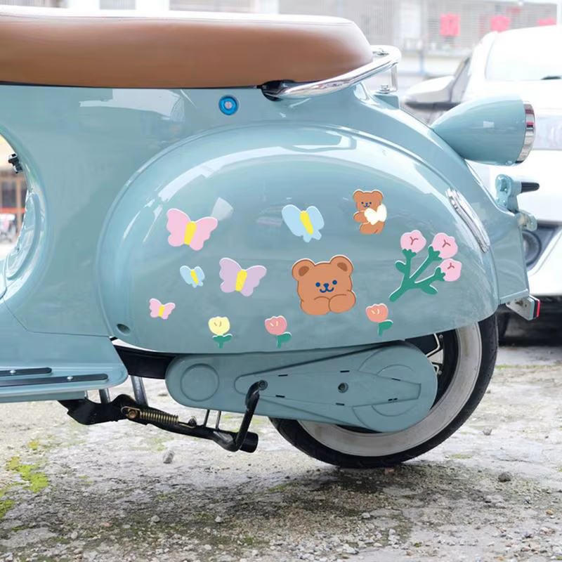 Décalcomanies de fleurs imperméables, autocollant de voiture mignon, décalcomanies de fleurs, autocollants muraux universels, décoration murale esthétique, amusant coloré