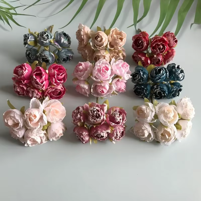 Plante artificielle Roses Bouquet de mariée décoration de Banquet de mariage Scrapbook fleurs à faire soi-même