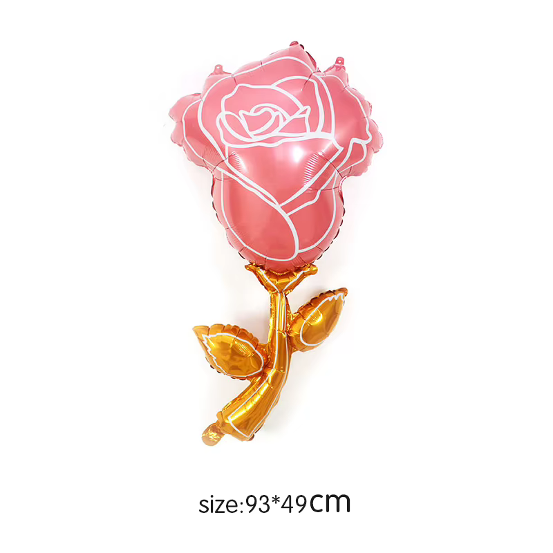 Ballon en aluminium de fleur de Rose
