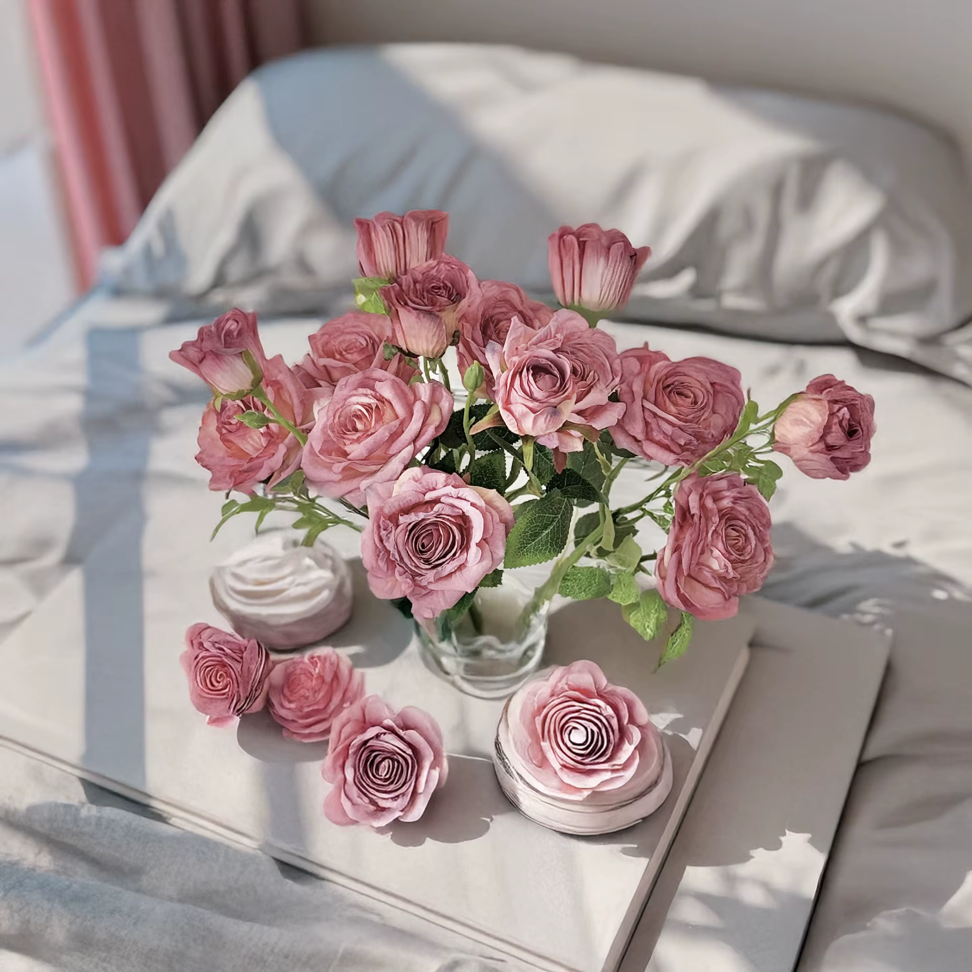 Bouquet de roses Vintage à bord brûlé