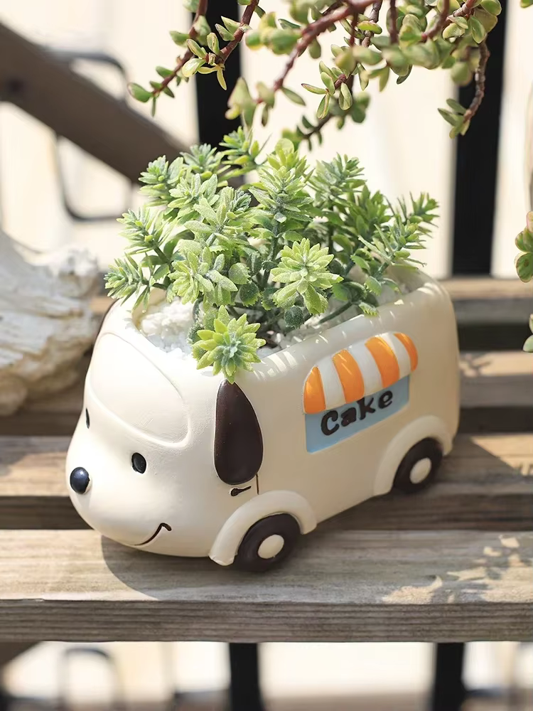 Pot de plantes succulentes en résine