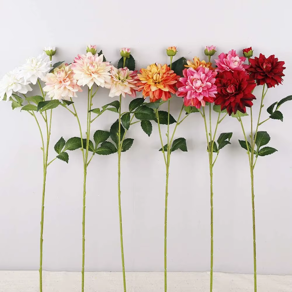 Arrangement floral, fleur de dahlia artificielle au toucher réaliste