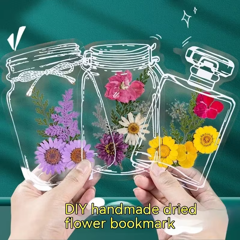 Signets de fleurs séchées transparentes pour étudiants