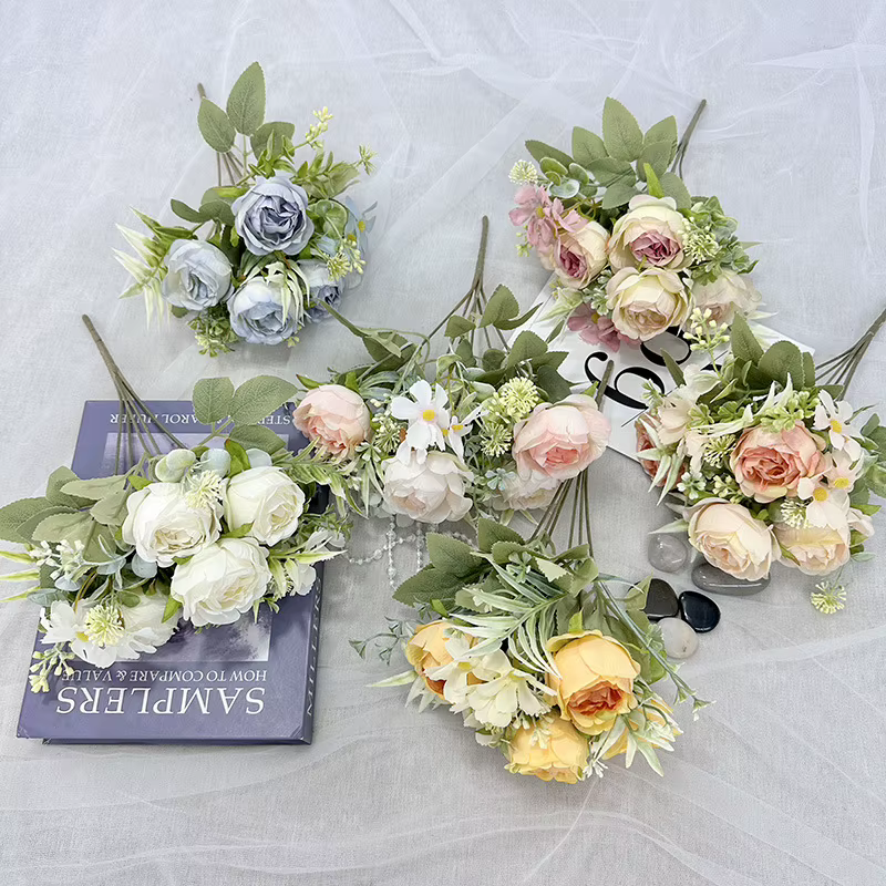 Bouquet de pivoines artificielles 12 pouces