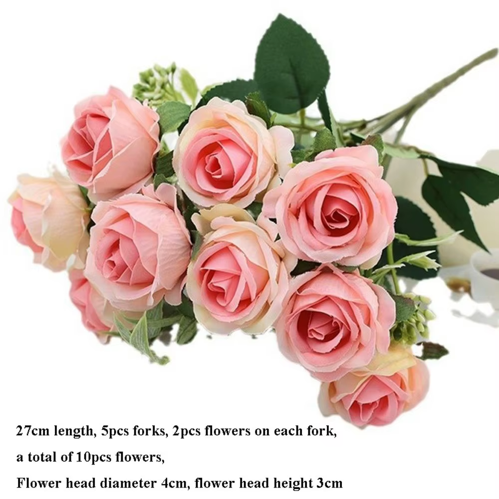 10 Têtes de fleurs artificielles réalistes