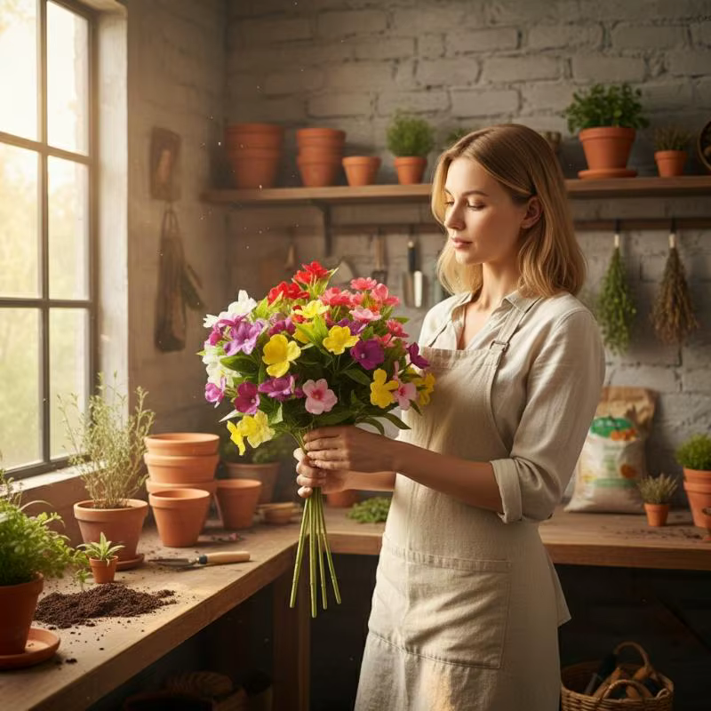 Fleurs artificielles en soie de haute qualité pour mariage