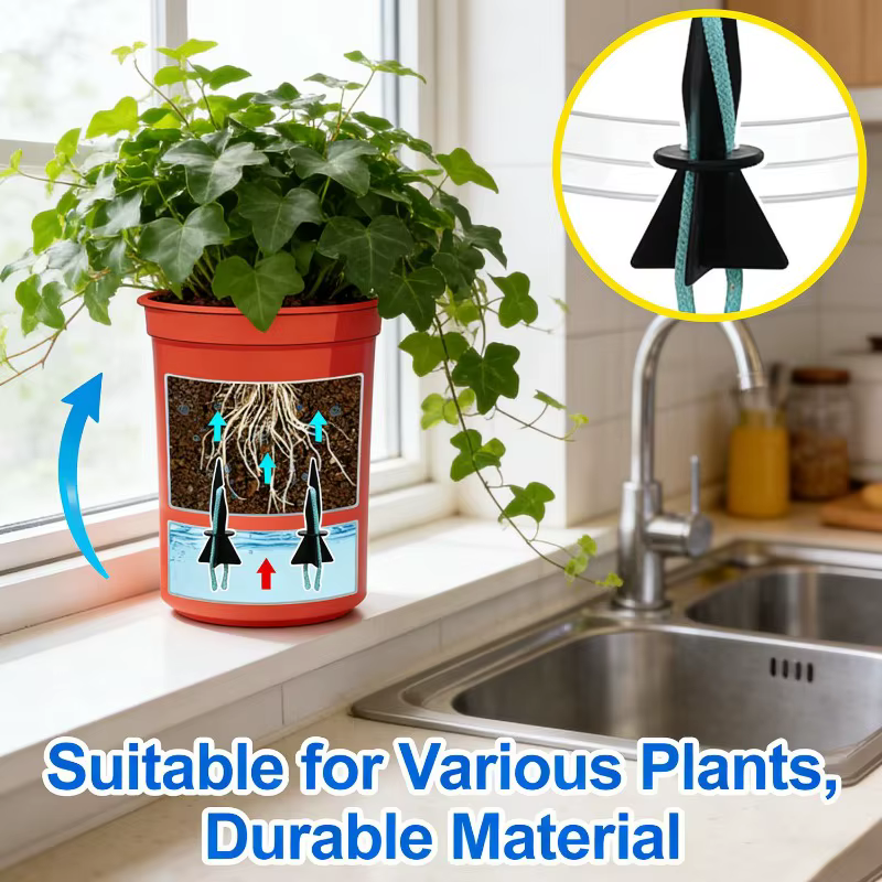 50x pics d'arrosage automatique pour plantes avec cordes en coton