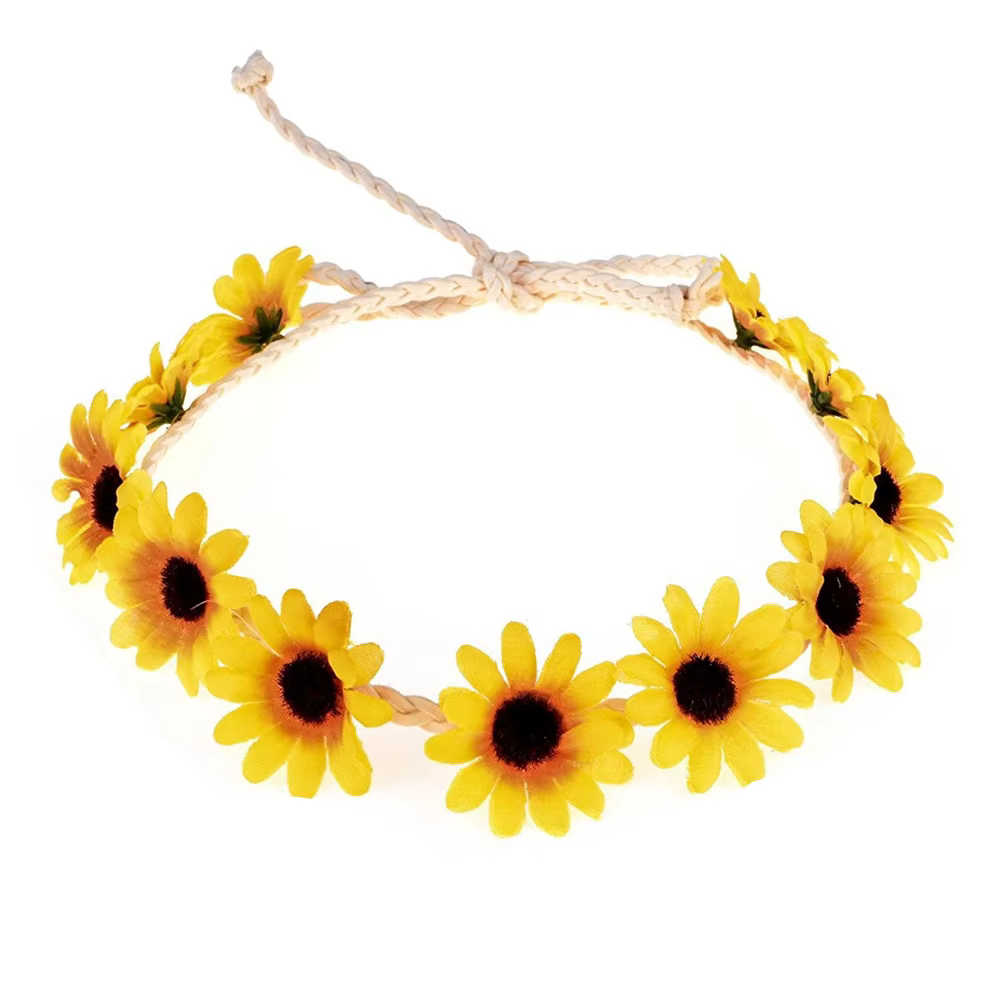 Couronne Tournesol Boho, Couronne AndrHair, Bandeau Sauna, Couronne Patients, Pièce Sauna, Coiffure Fleur Fille, Photographie de Mariage, Automne