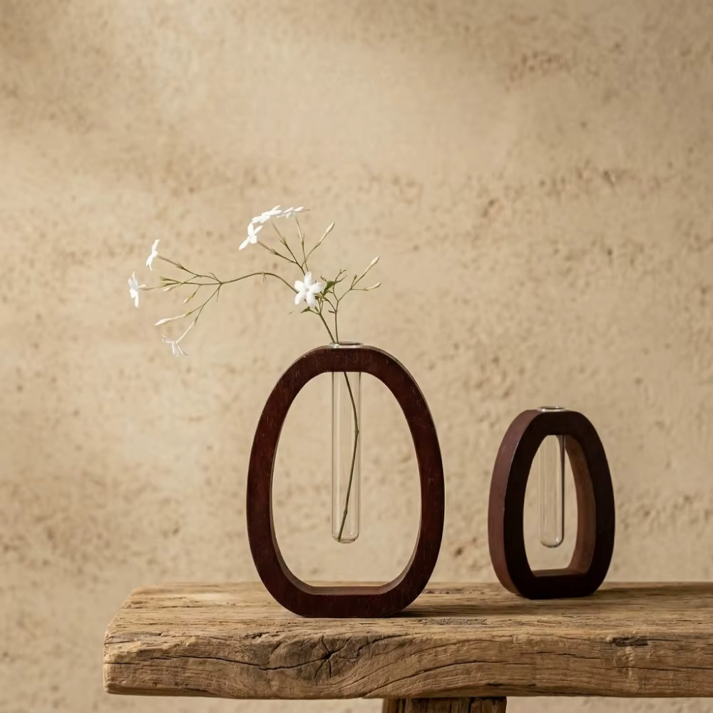 Petit vase en bois simple