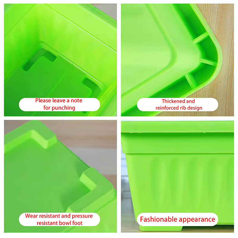 1 pot de fleurs rectangulaire en plastique pour balcon