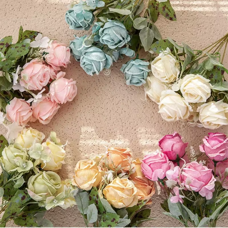 Rose artificielle européenne en soie de haute qualité