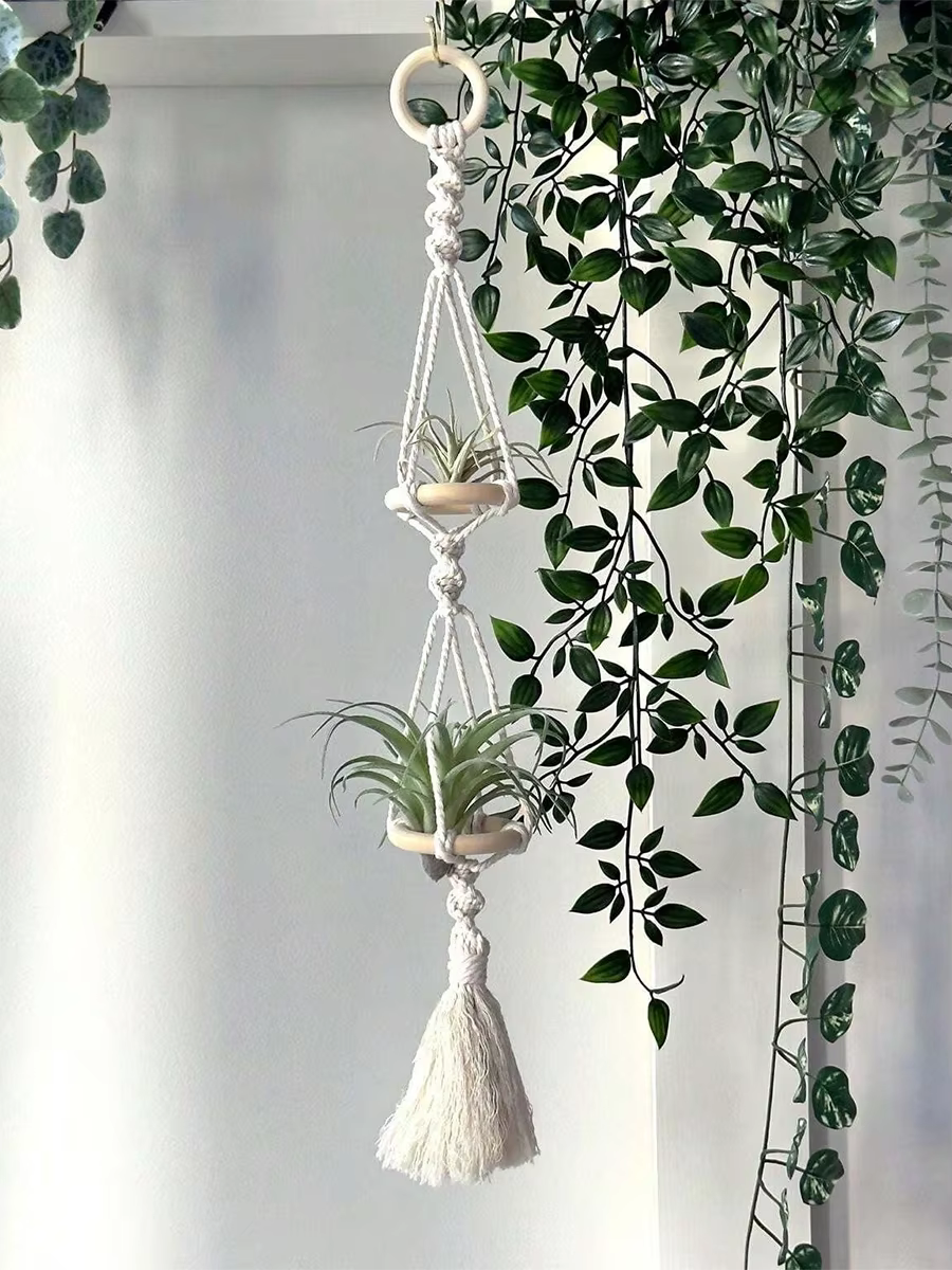 Cintres Muraux en Macramé pour Plantes à Air