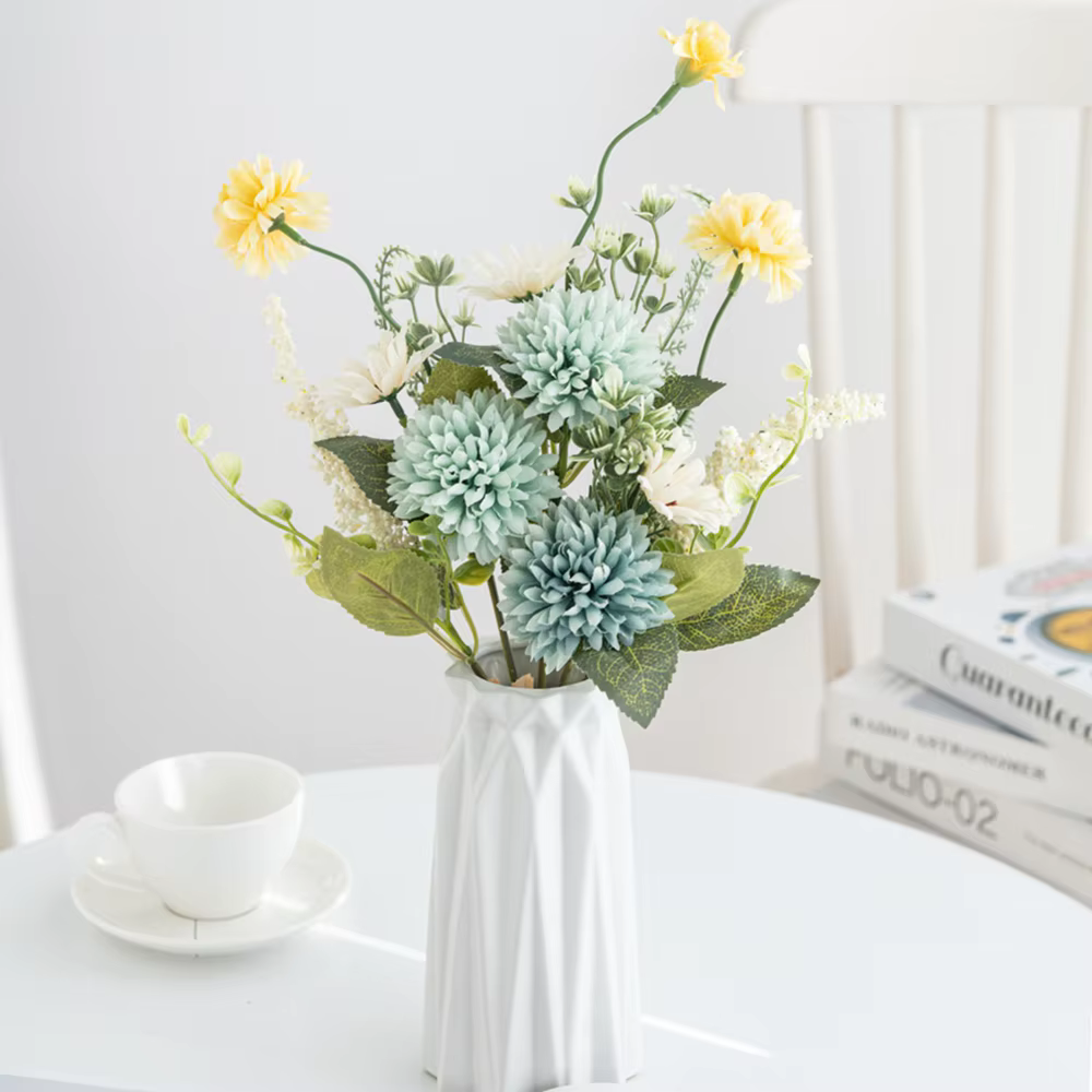 Fleurs artificielles en soie bulbeuse chrysanthème bulle festival couronnes mariage nuptiale Bouque maison chambre jardin décoration bricolage cadeau