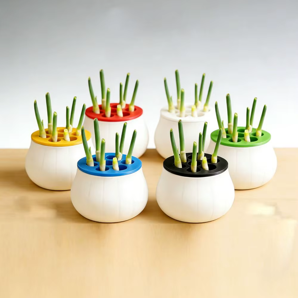 Jardinière à oignon vert à design peu encombrant