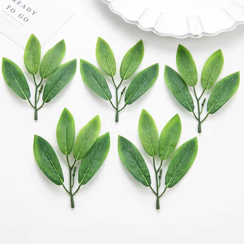 Plantes artificielles en soie verte
