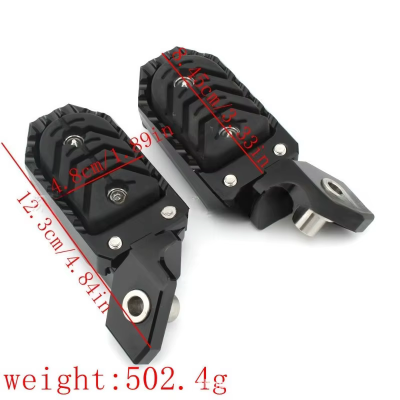 Accessoires moto pour BMW R1250GS ADV : repose-pieds réglables, élargis et surélevés ; repose-pieds réglables modifiés.