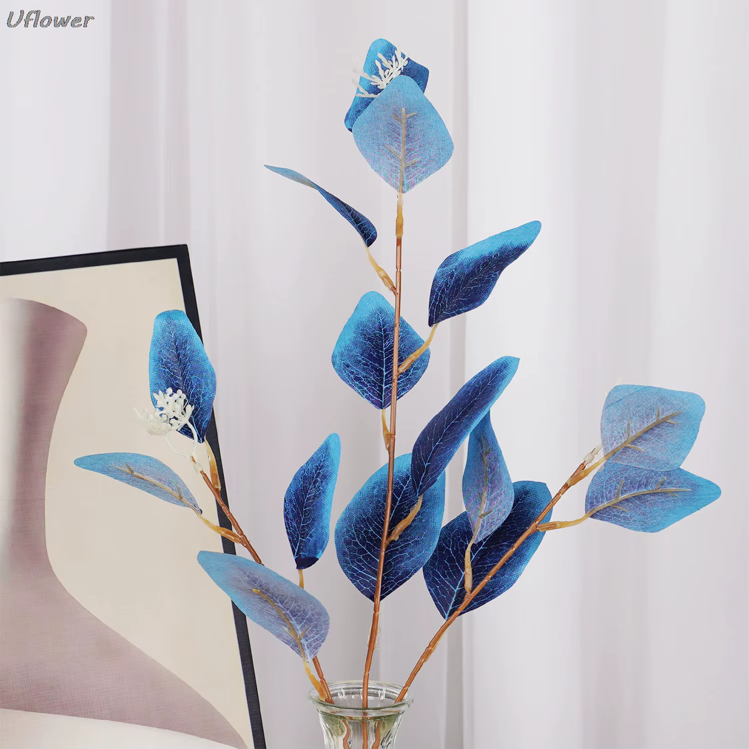 Plante artificielle d'eucalyptus longue branche d'automne